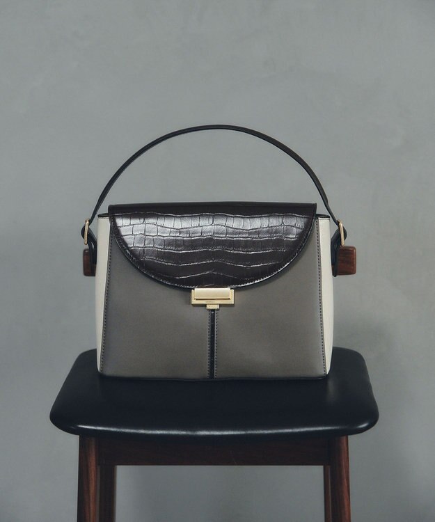 YECCA VECCA 配色メタルポイントバッグ Brown