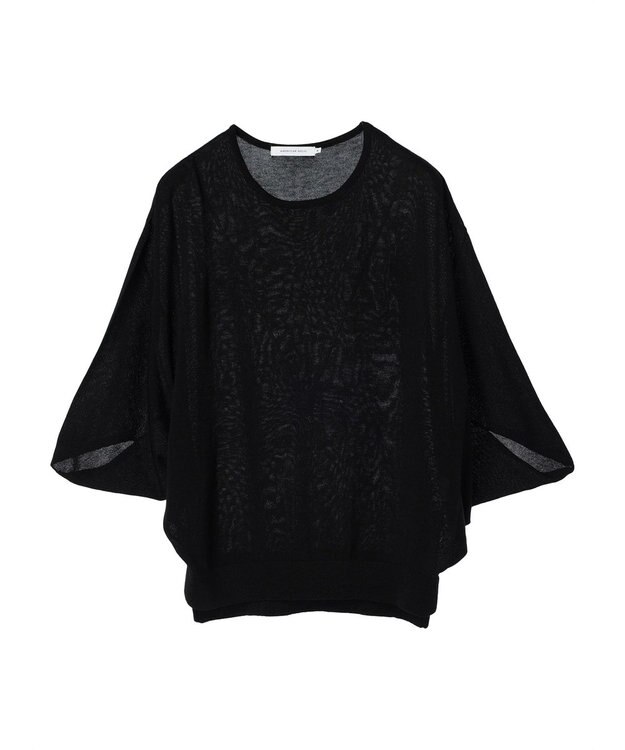 AMERICAN HOLIC 接触冷感トライアングルスリーブニットプルオーバー Black