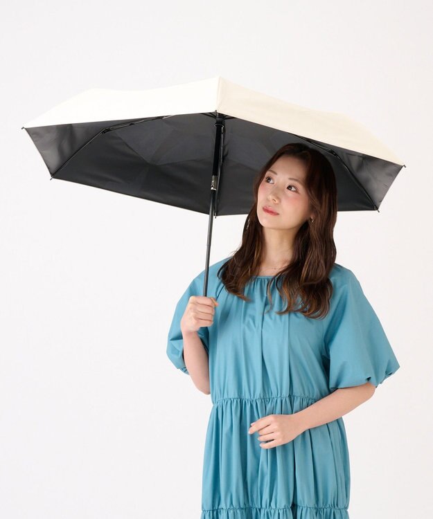 MOONBAT 【3秒で折りたためる日傘/自動開閉】 遮光100% 晴雨兼用 折りたたみ傘 ウラワザ オフホワイト