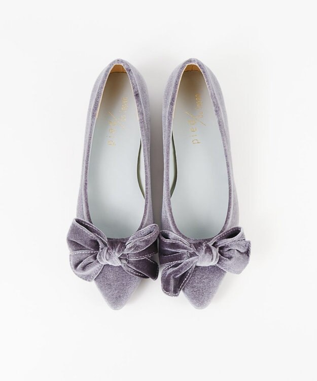 BONTRE 【pied du lapan/ピエドラパン】ベロアリボンパンプス/50760ZI グレー