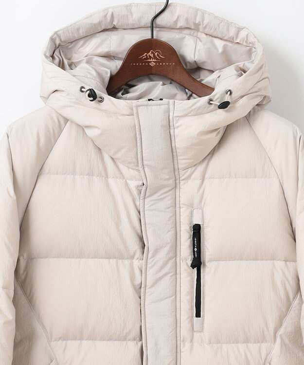 JOSEPH ABBOUD MOUNTAIN 【サステナブル/軽量/7ポケット/JAPANファブリック】ライトナイロンワッシャーアウトドア ダウンブルゾン アイボリー系