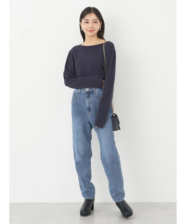 earth music&ecology センタープレスデニムパンツ Light Indigo