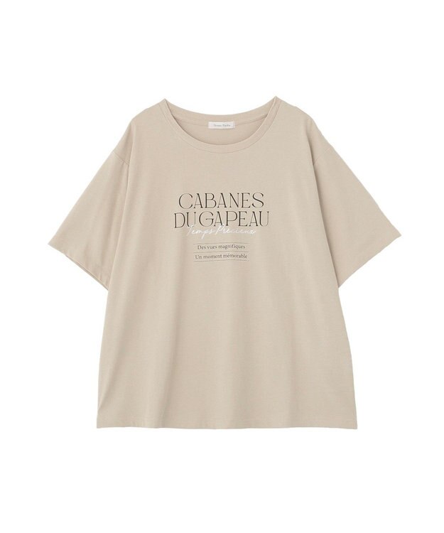 Green Parks 【適ON】多段きれい目ロゴＴシャツ Beige