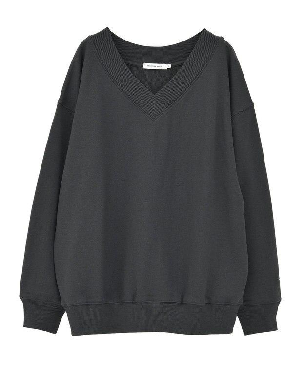 AMERICAN HOLIC Vネックワンポイントロゴスウェットプルオーバー Charcoal Gray