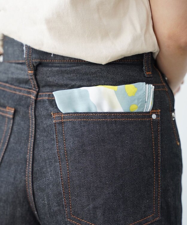 nitorito 【UNISEX】ギフトパッケージ&ステッカー付 落ち葉のブーケ ハンカチ スカーフ yellow x grayish green