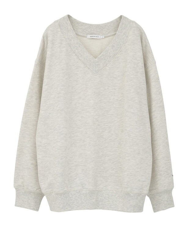 AMERICAN HOLIC Vネックワンポイントロゴスウェットプルオーバー Oatmeal