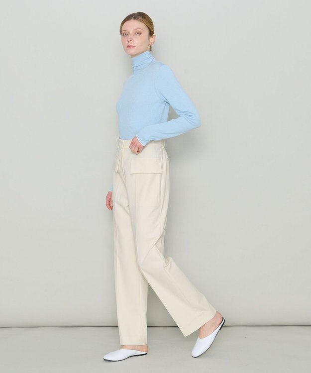 JOSEPH 【洗える】オーガニックツイル　ワイドトラウザーズ Powder