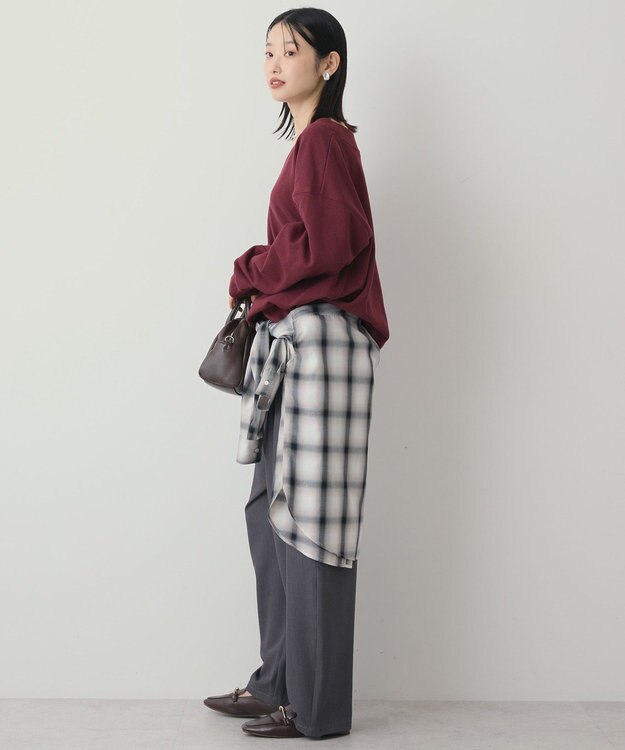 AMERICAN HOLIC Vネックワンポイントロゴスウェットプルオーバー Bordeaux