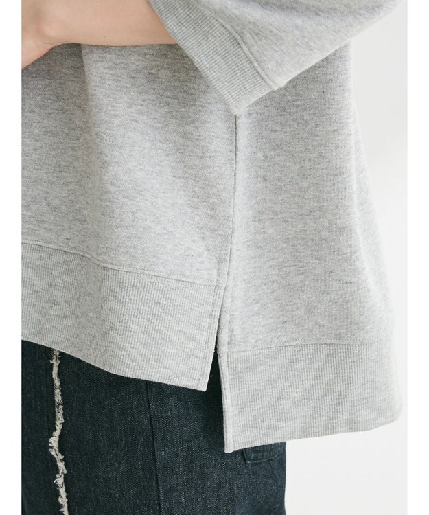 Green Parks ボートネックラメミニ裏毛プルオーバー Gray Mixture