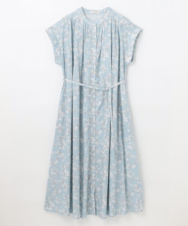 ANY 【手洗い可能】レトロギャザーワンピース サックス