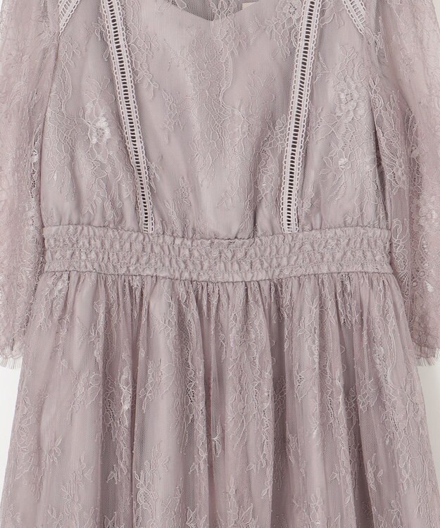 ANY SIS 【洗える】パネルレース ドレス ローズグレー