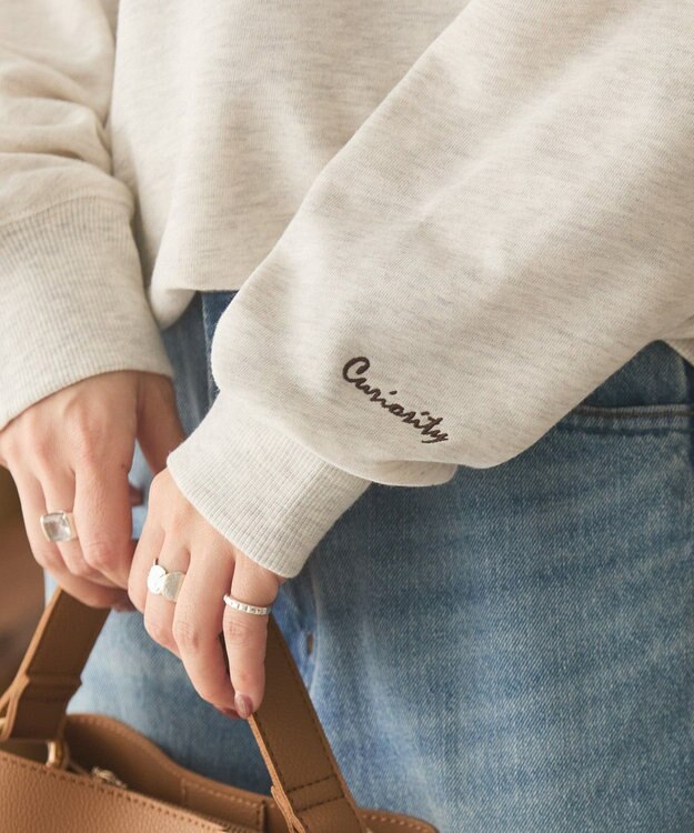 AMERICAN HOLIC Vネックワンポイントロゴスウェットプルオーバー Oatmeal