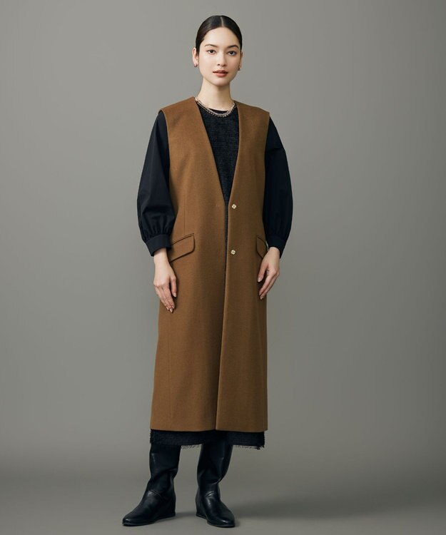 自由区 S 【カタログ掲載】Super100sライトビーバー ジレ キャメル