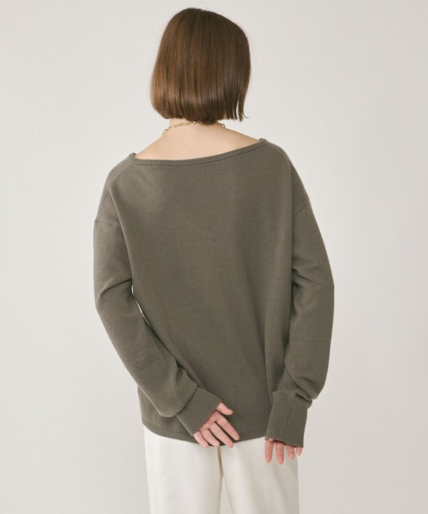 GRACE CONTINENTAL ウールVネックニットトップ グレー