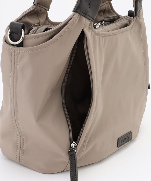 Y'SACCS ふんわりラウンド2WAYトート Mサイズ グレージュ