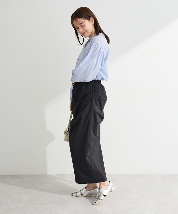 Green Parks ２ｗａｙフリルハイネックブラウス Sax