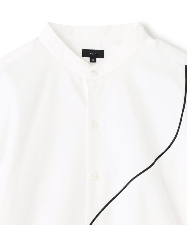 JOSEPH HOMME アートワークシャツ　バンドカラー ホワイト系