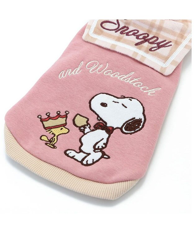 PET PARADISE スヌーピー チェック襟 トレーナー 《ピンク》  小型犬 ピンク