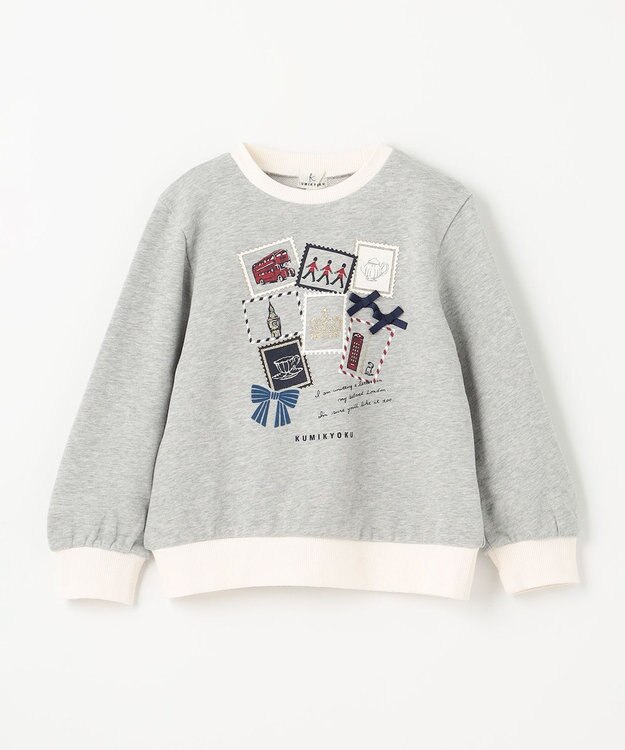 組曲 KIDS 【110-140cm】ロンドンスタンプ トレーナー グレー系