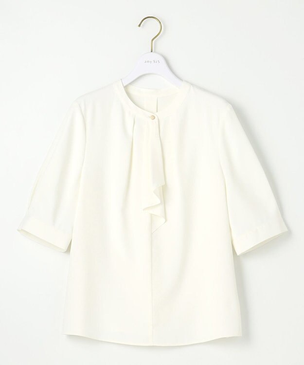 ANY SIS S 【洗える】ラッフルボウ ブラウス オフ
