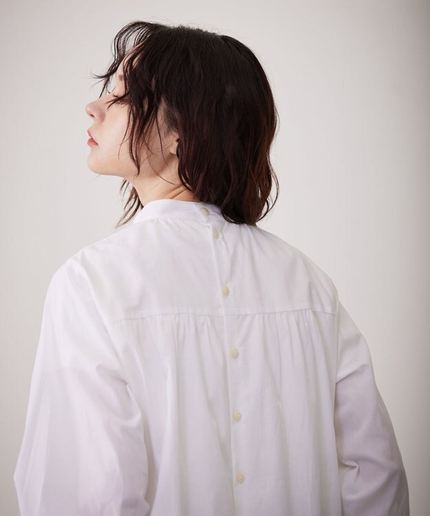 J.PRESS YORK STREET 【WOMEN】バックボタン ストライプブラウス ホワイト系