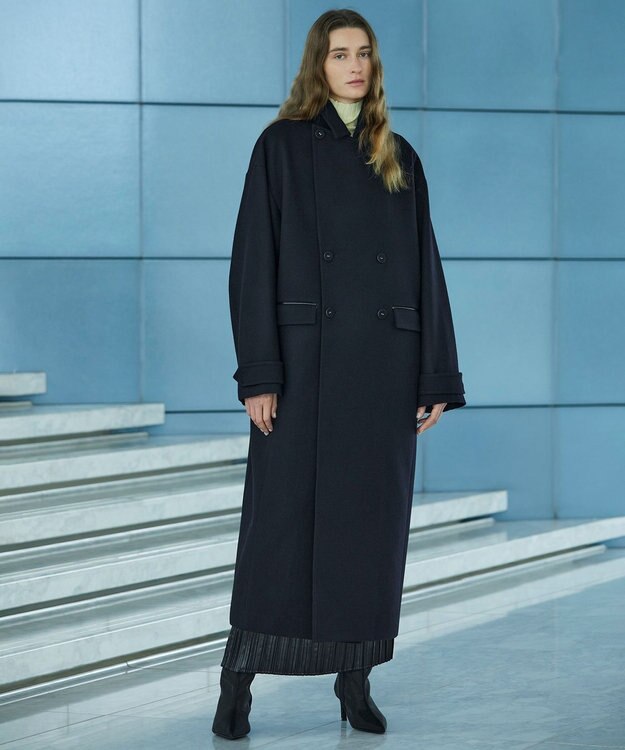 uncrave ロング チェスターコート（uncrave WHITE） ネイビー