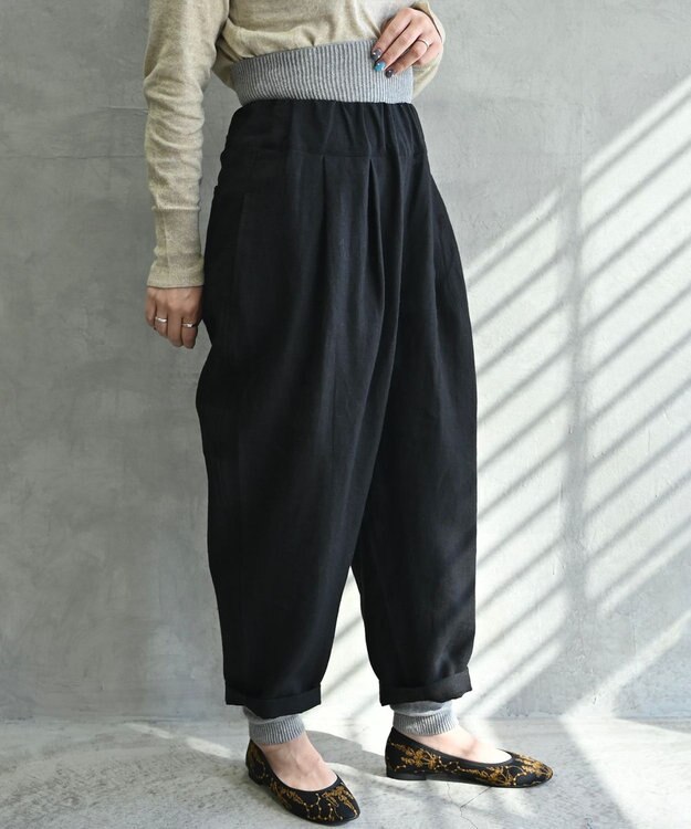 AND WOOL あったかレギンス グレー