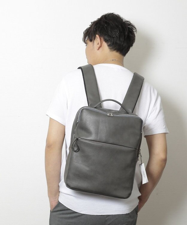UNBILLION 【テレビ ドラマ着用アイテム】Otias アンティークタイプ合皮Bizリュック グレー