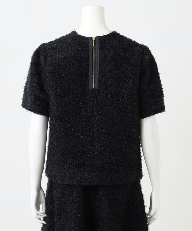 23区 S 【R(アール)】ファンシーツイードブラウス ブラック系