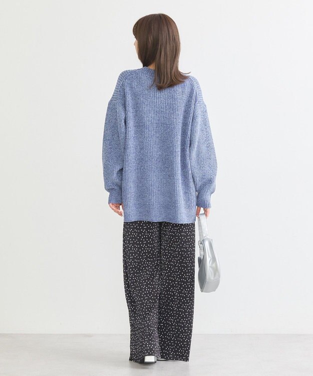 earth music&ecology シャイニーベロアチュニック Blue