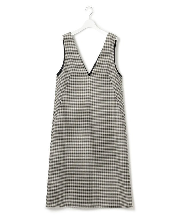 23区 S ガンクラブチェックストレッチ ワンピース モノトーンチェック