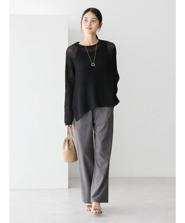 AMERICAN HOLIC 透かし編みメッシュニットプルオーバー Brown