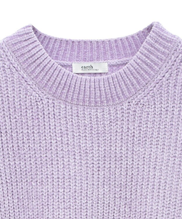 earth music&ecology シャイニーベロアチュニック Lavender