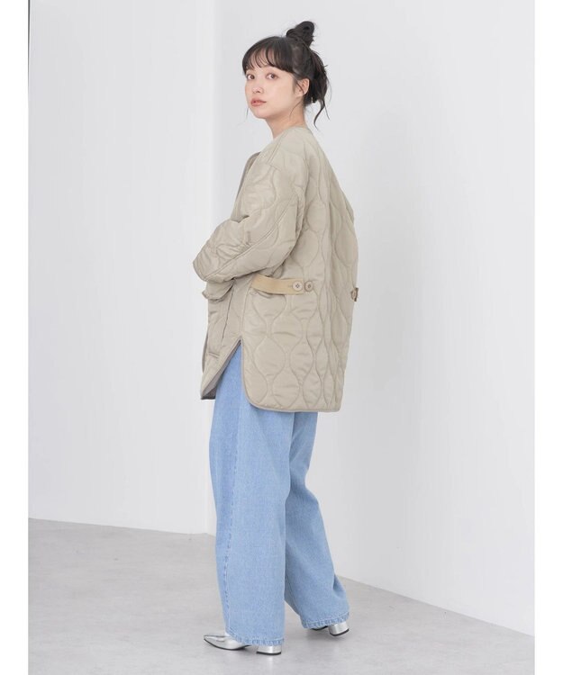 earth music&ecology キルティングハーフブルゾン Khaki