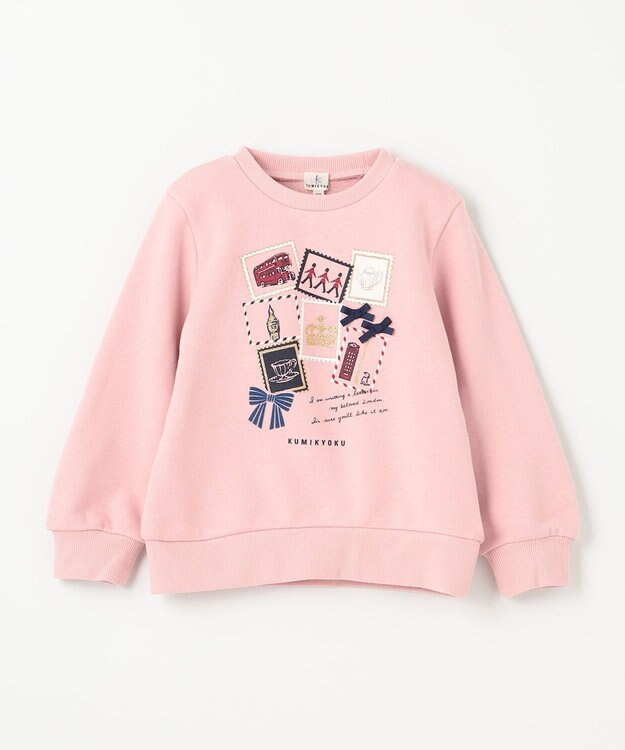 組曲 KIDS 【110-140cm】ロンドンスタンプ トレーナー ピンク系