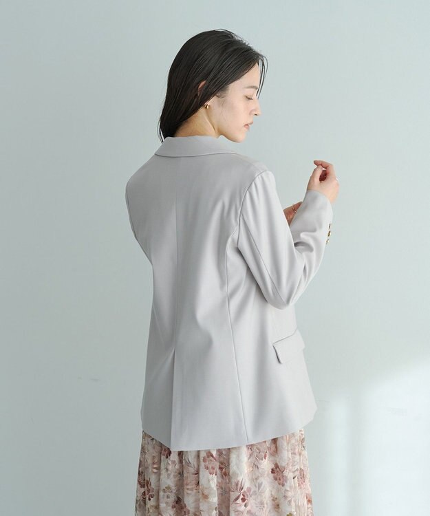 YECCA VECCA 金釦テーラードジャケット Gray Beige
