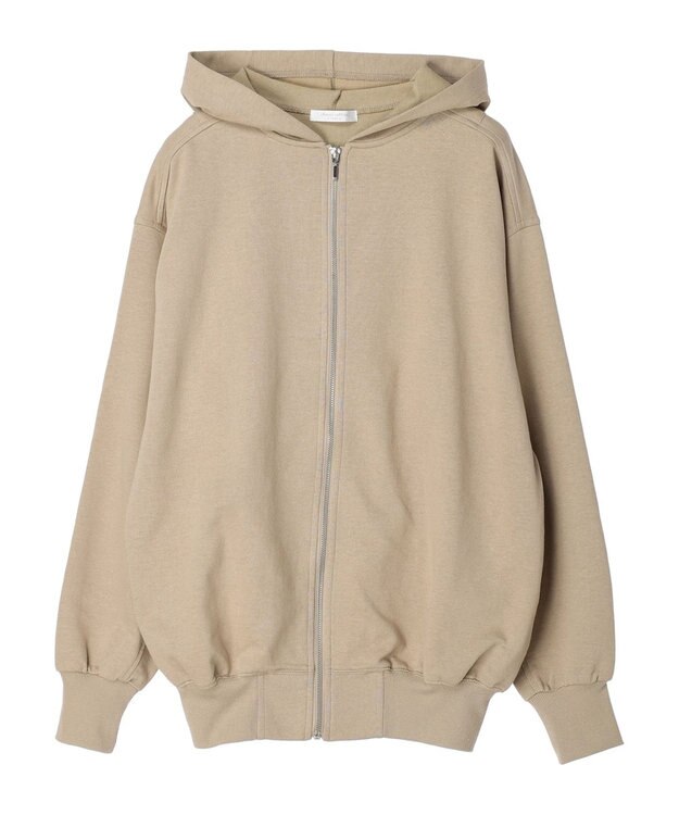 Green Parks コットンＵＳＡミニ裏毛ロングＺＩＰパーカー Light Beige