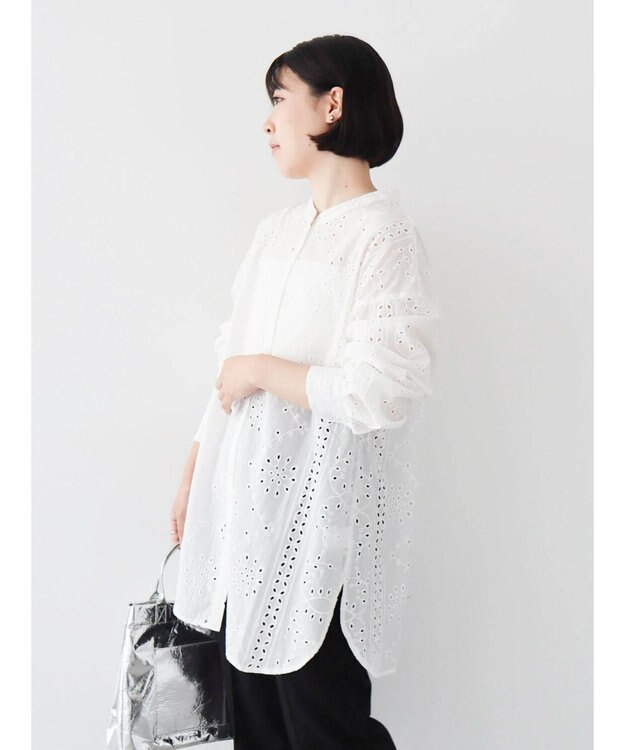 Green Parks ・ＳＵＧＡＲ　ＳＰＯＯＮ　刺繍レースシャツチュニック Off White