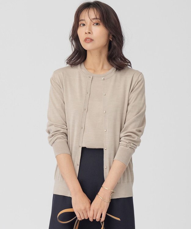 23区 【アンサンブル対応】サステナブルウール カーディガン ライトベージュ