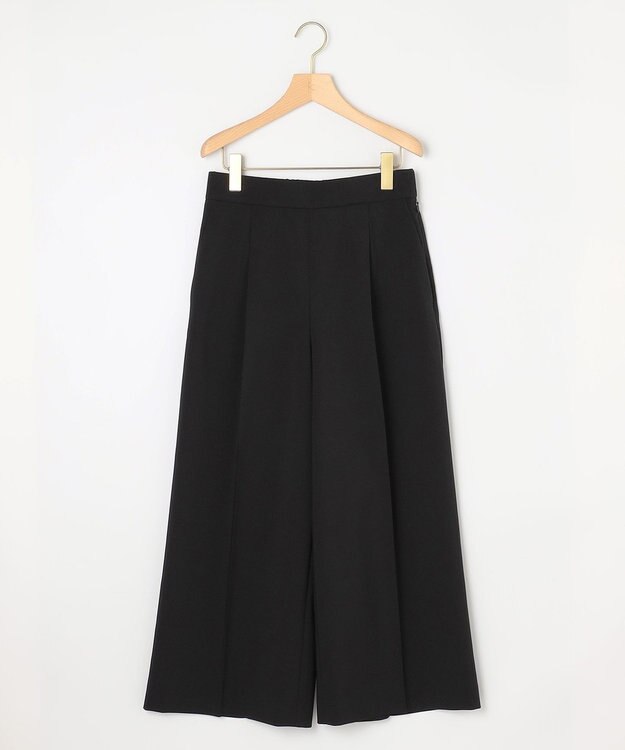 組曲 【美シルエット・ストレッチ・シワになりにくい】オシャクロス ガウチョパンツ ブラック系