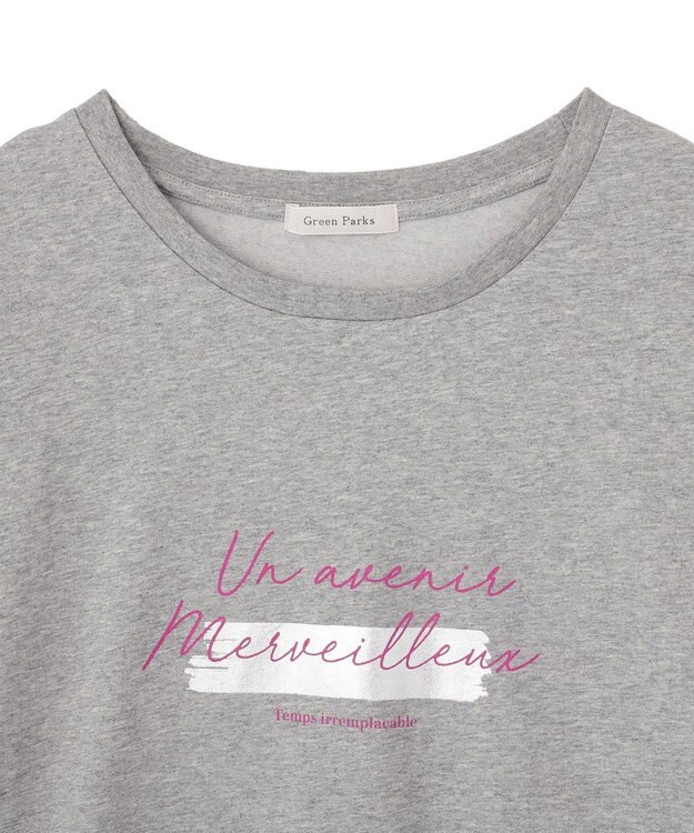 Green Parks 【適ON】箔プリントロゴＴシャツ Gray Mixture