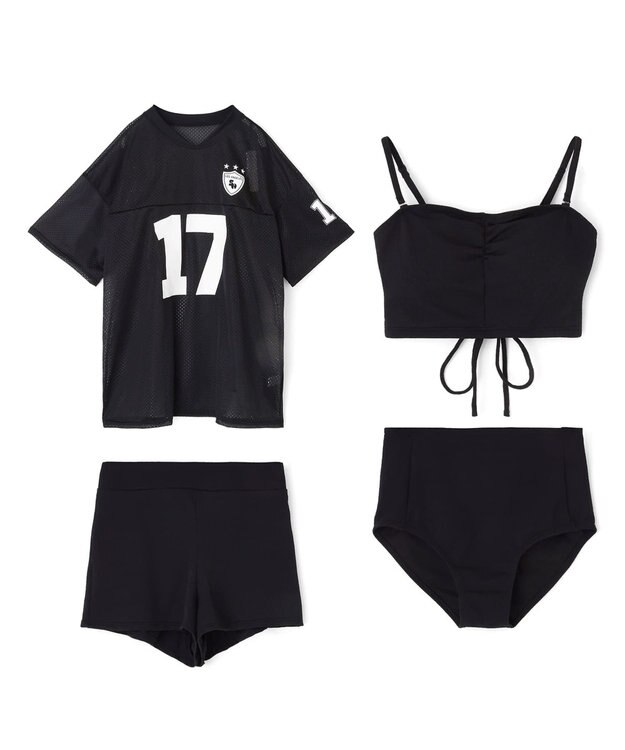 San-ai Resort（三愛水着楽園） WEB限定メッシュTシャツブラトップ4点セット水着 ブラック2