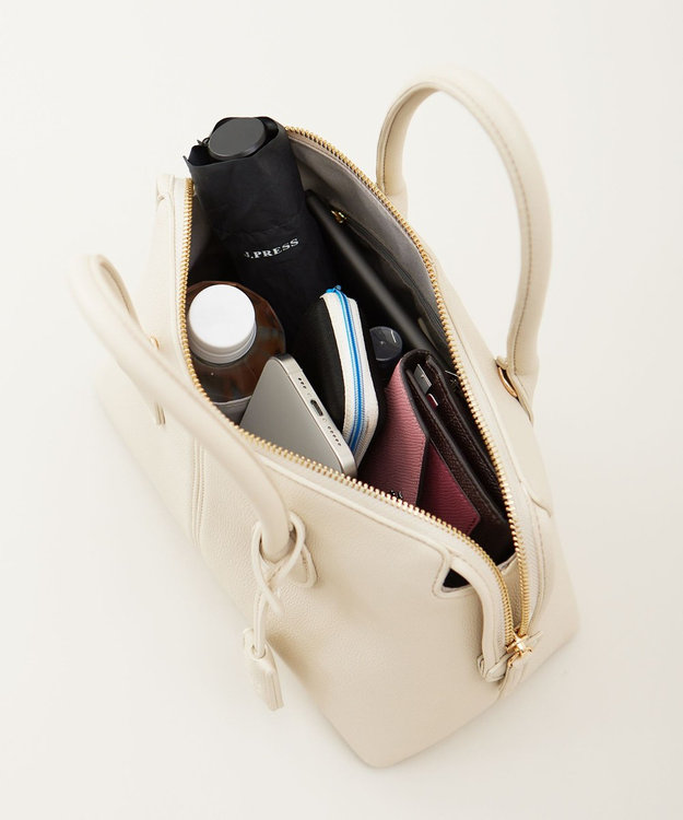 J.PRESS LADIES 【2way】midi ボストン バッグ アイボリー系