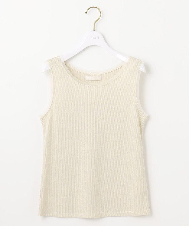 ANY SIS S 【洗える】チュールコンビラメ タンクトップ シャンパン