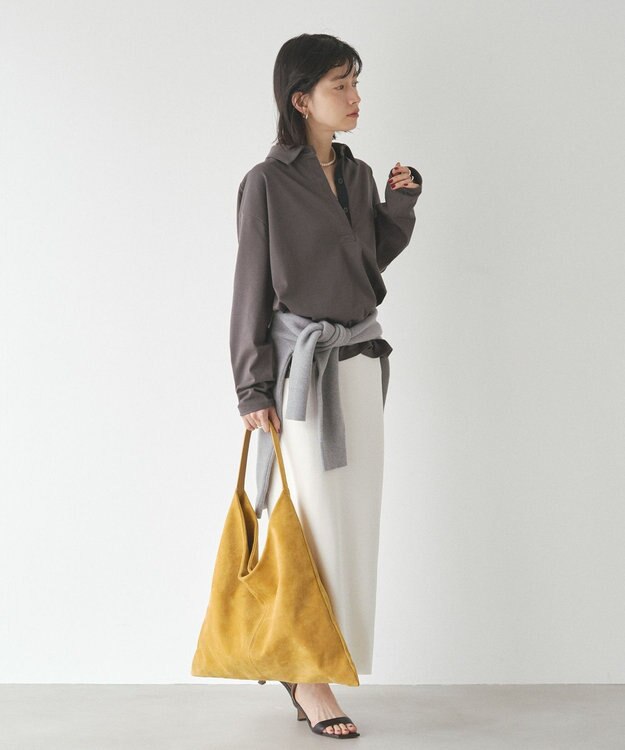 russet 【2025AW新作】本革スエードワンショルダーバッグ(CE-1583) Yellow