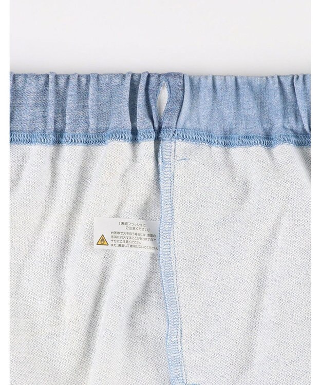 tsumori chisato SLEEP ツモリチサト ボトムス ロングパンツ ルームウェア 綿100%(本体) ミニ裏毛素材 デニム風プリント サルエルパンツ tsumori chisato SLEEP UOX558 /ワコール ブルー