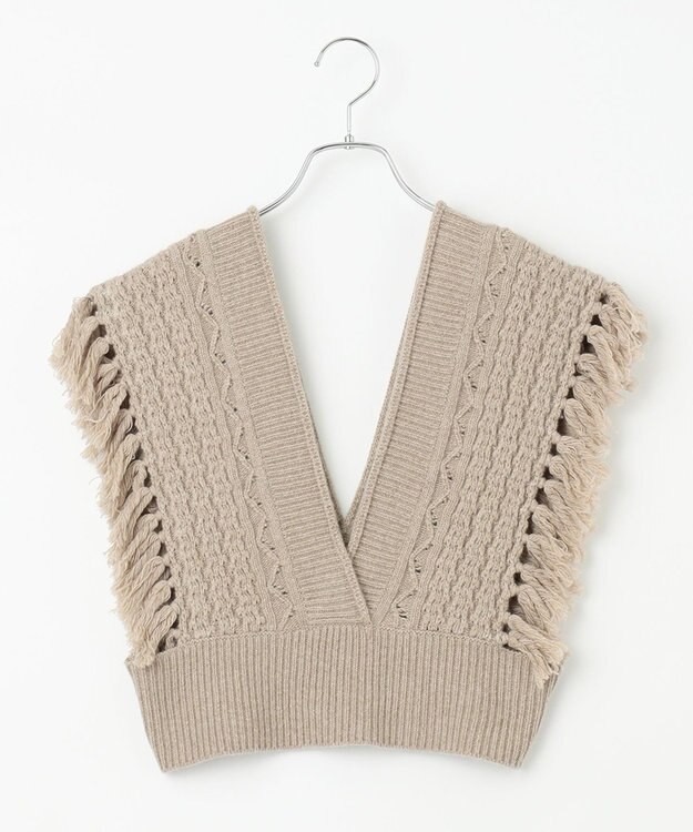 #Newans 【洗える】カシミヤブレンドバルキーデザインニットベスト ベージュ系