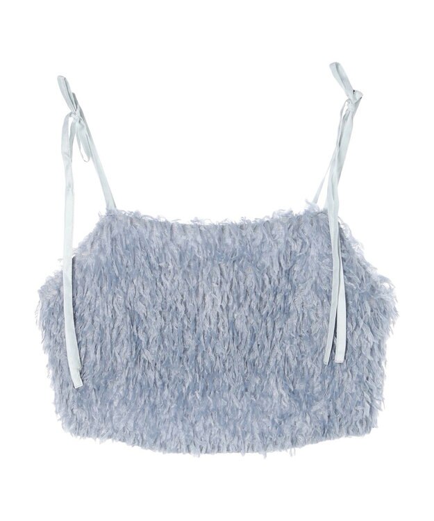 earth music&ecology 肩リボンフェザービスチェ Blue