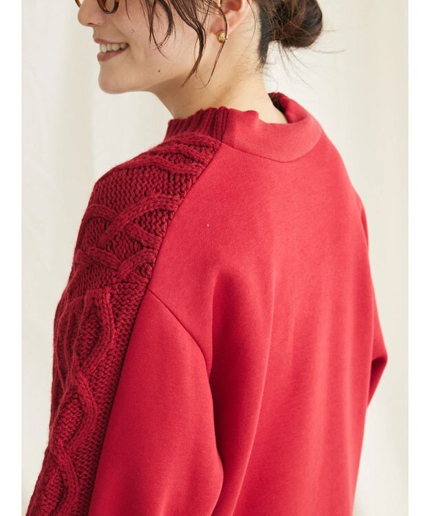 CRAFT STANDARD BOUTIQUE ケーブルニットドッキングスウェット Red