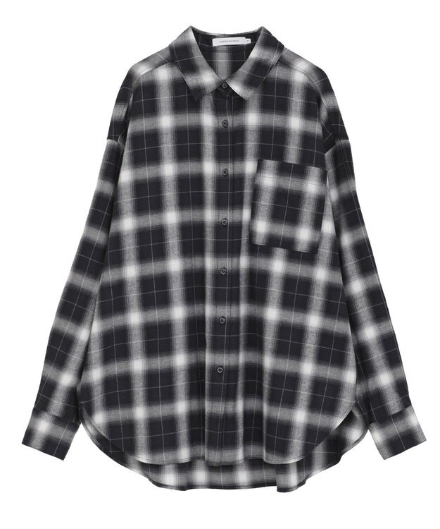 AMERICAN HOLIC ビエラ起毛チェックシャツ Black